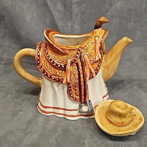 Western Tea Pot Saddle Cowboy Hat Vintage - Picture 4 of 13